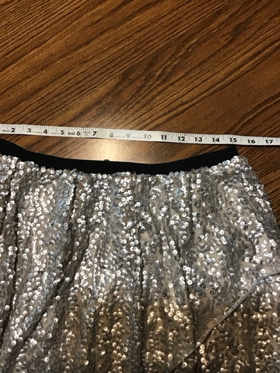 Women’s size medium Silver and Black Sequin Circle Skirt - Festive Flare - Picture 9 of 9